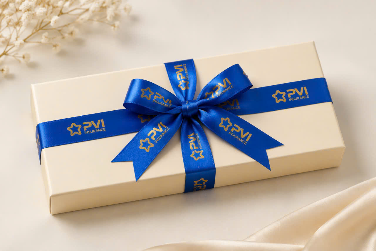 DÂY RUY BĂNG BUỘC QUÀ PVI – SANG TRỌNG, NỔI BẬT THƯƠNG HIỆU